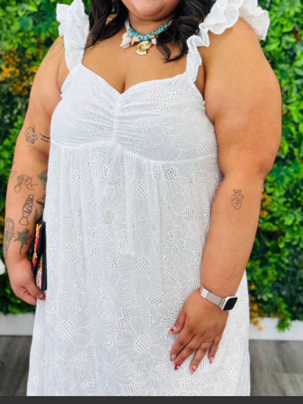 Sew In Love White Eyelet Maxi Dress with Ruffle Hem